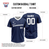 Custom Grey Blue Stripe Throwback Baseball Jersey
